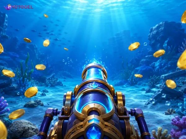 Aksi meriam saat membidik ikan dalam Cannon Fishing